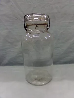 Antique Putnam Trade Mark Lightning 1/2 Gallon Clear Canning Jar Latch & Lid #3 • $35.99