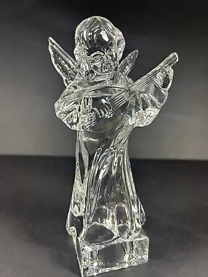 Angel Mikasa Crystal  Figurine Playing Mandolin 8-3/8  Tall  Germany Christmas • $14.99