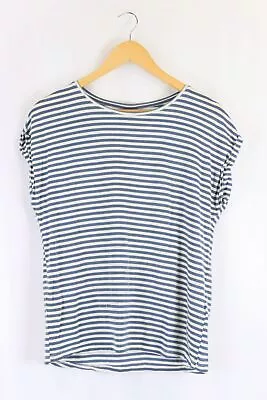 Aware By Vero Moda Striped Blue Top And White XS By Reluv Clothing • $17.94