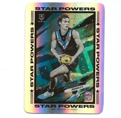 2024 Teamcoach Star Powers Port Adelaide Connor Rozee Sp 61 Card Afl Silver • $1