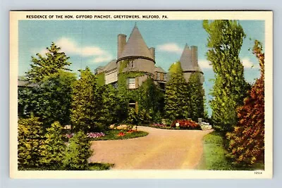 Milford PA Residence Honorable Gifford Pinchot Pennsylvania Vintage Postcard • $7.99