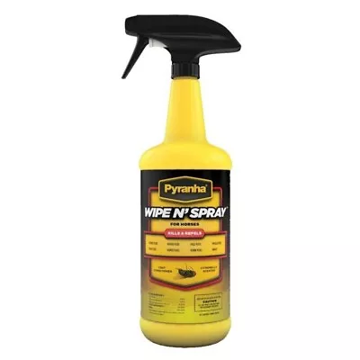 $19.95 • Buy Pyranha Wipe N' Spray Fly Spray For Horses 32 Oz