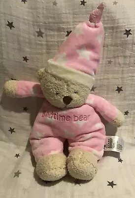 Mothercare Bedtime Bear Teddy Stars Pink Soft Toy Blankie Comforter • £14.99