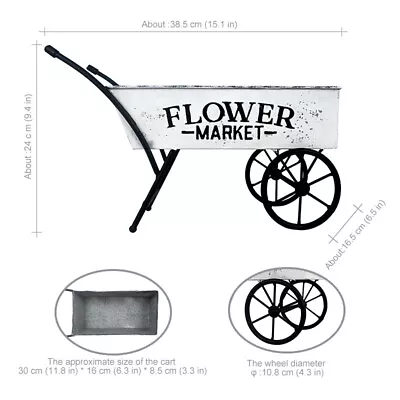 All Chic Small Unique Handmade  Flower Market  Old Wheelbarrow Metal Planter • £36.99