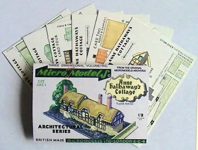 Micromodels ANNE HATHAWAY'S COTTAGE SET ARC I Micro New Models Card Model Kit • £6.75