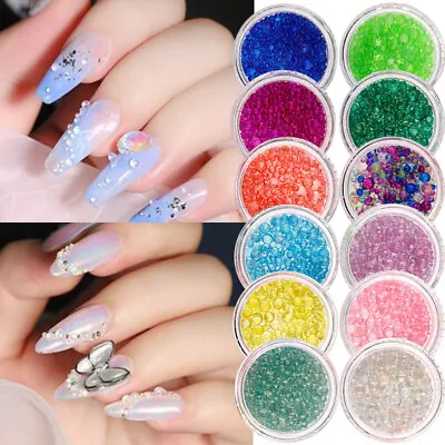 1 Box 3D Caviar Beads Crystal Mini Glass Ball Rhinestone Nail Art Manicure Decor • $1.99