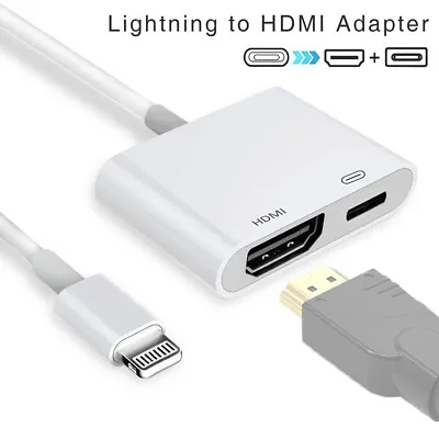 HDMI Converter For IPhone 11 X To TV/Projector Plug Play IPhone 12 Charging Port • $18.04