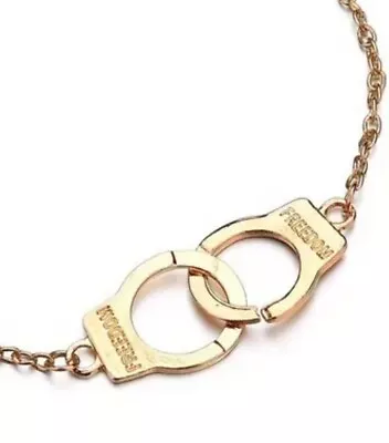 Ankle Bracelet Golden Handcuffs Anklet Freedom  Fashion Jewelry Men Woman Unisex • $13.99