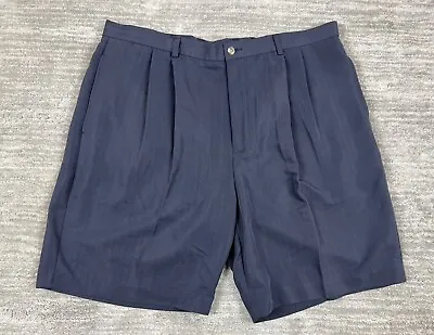 J.Ferrar Shorts Mens 40 Blue Gray Pleated Casual • $9.99