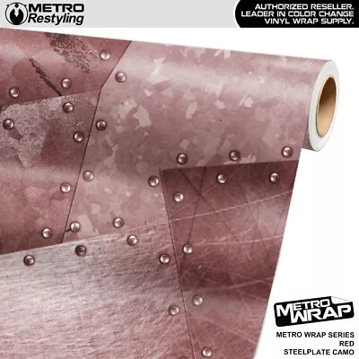 Metro Wrap Steel Plate Red Original Premium Vinyl Film • $20