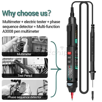 A3009/A3008 Mini Digital Multimeter Pen Smart Voice Broadcast DC AC Tester Meter • $17.99