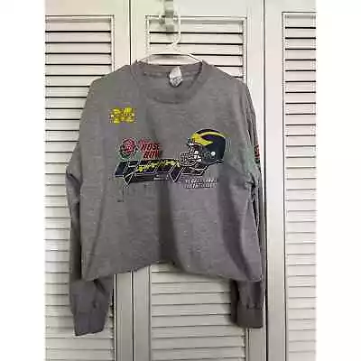 University Of Michigan 2007 Rose Bowl Football Cropped Long Sleeve Sz: Large • $20