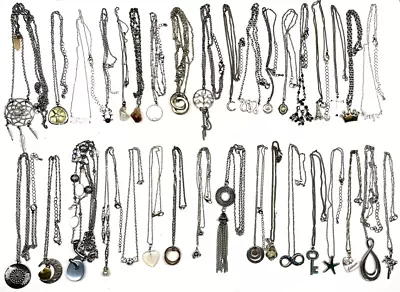 35 Pcs Vintage Now Pendant Chain Necklaces Lot Jewelry #1 • $17.99
