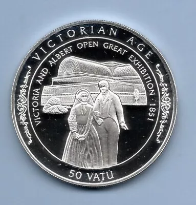 1996 Vanuatu Sterling Silver Proof 50 Vatu Coin. 31.47 Grams. Victorian Age. • $44.80