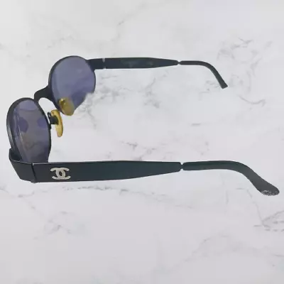 Chanel Vintage Oval Color Lens Black Sunglasses Beauty Products From Japan • $158