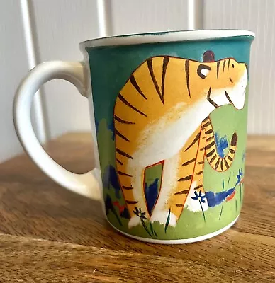 Vintage Green Greenpeace Tiger Tigers Wildlife Mug Cup - Paperlink 1996 • £10