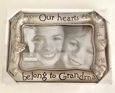 Malden Designs ~  Our Hearts Belong To Grandma ~ Metal Frame ~ 4x6 Photo ~ NIB • $9.50