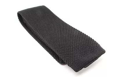 New Black Knit Knitted Tie Necktie Slim Skinny Narrow Square Woven 2.5in • $8.99