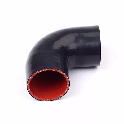 2  90 Degree Elbow Silicone Hose Coupler 51mm Intercooler Pipe Turbo Black Red • $7.99