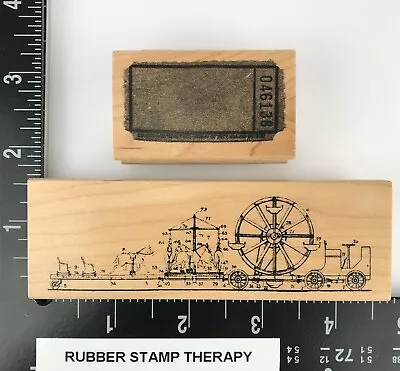 Club Scrap Limited Edition Rubber Stamp Set Of 2 -ferris Wheel/carousel Ticket • $11