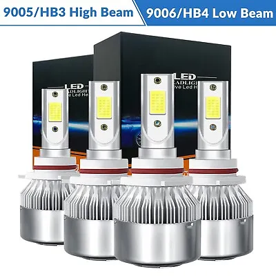9005+9006 LED Combo COB LED Headlight Kit 360000LM Light Bulbs Hi/Low Beam 6000K • $33.94