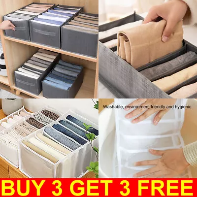 Clothes Drawer Organiser Divider For Wardrobe Closet Foldable Jeans. Storage Box • £5.89