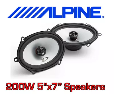 ALPINE 200W 2-WAY 5 X7  5x7 SXE CAR DOOR DECK SHELF SPEAKERS NEW • £44.90