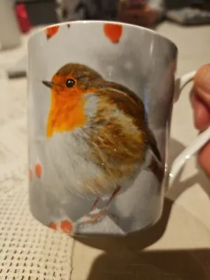 M&S Marks And Spencer Robin Fine China Christmas Mug • £9.99