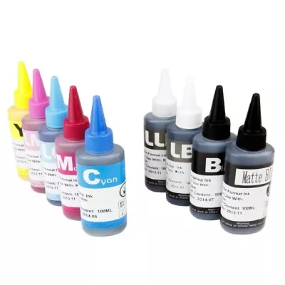 CISinks Pigment Ink (9) 100ml Ink Bottles Stylus Photo R3000 R2400 NON OEM • $39.99