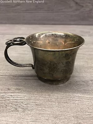 Vintage Sterling Silver Simple Tea Cup Mug 4  Wide 58.58g • $45