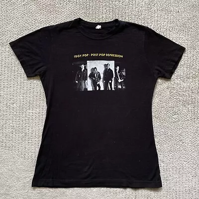 Iggy Pop Womens Medium Post Pop Depression 2016 Tour T Shirt Black Band Punk • £24.11