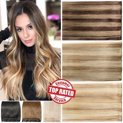 Uk Russian Remy Hair One Peice Clip In Real Human Hair Extensions Hafl Full Head • £102.02