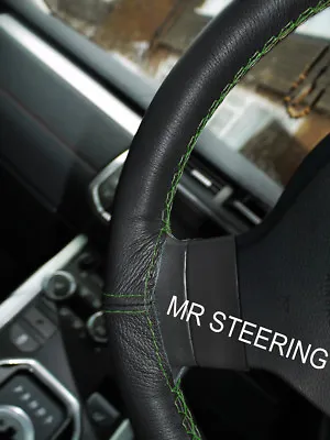 True Leather Steering Wheel Cover For Mercedes Sl R129 89-01 Green Double Stitch • $34.80