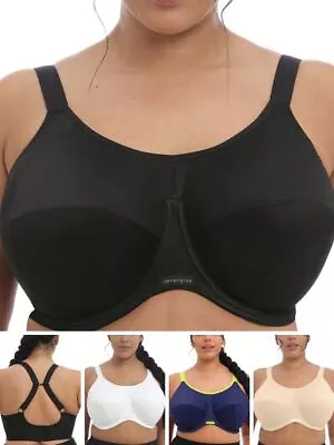 £29.90 • Buy Elomi Energise Sports Bra Full Cup Side Support Underwired Racerback Lingerie