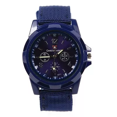 Sport  Canvas Belt Quartz Wrist Watch Dark  U8R92988 • £5.50