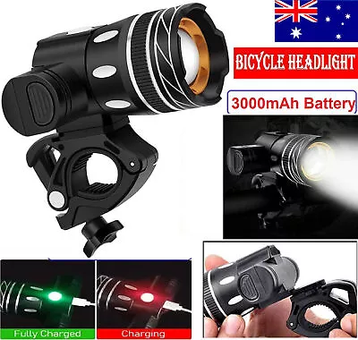 LED Bicycle Light Waterproof Mountain Bike Back Front Headlight USB Rechargeable • $14.99