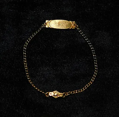 Antique Baby Bracelet 12K Gold Filled Letter  F  Engraved • $45.95
