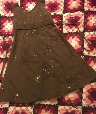 £7.85 • Buy Girls Party Dress Bonnie Jean Brown Size 5 Sequins Bling Event Childs