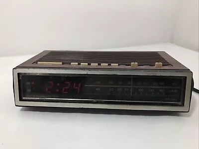 VINTAGE JCPENNY DIGITAL CLOCK RADIO AM/FM WOOD GRAIN Brown 680-3794 • $19.50