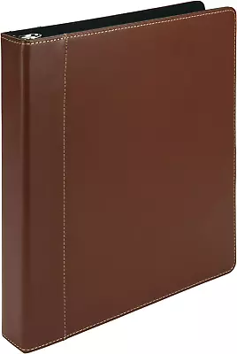 1 Contrast Stitch Leather 3 Ring Binder Portfolio Organizer 3 Ring Binder • $27.32