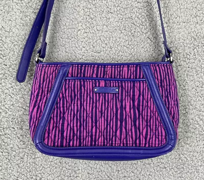 Vera Bradley Crossbody Bag Purse Handbag Impressionista Striped Trimmed Trapeze • $9.95