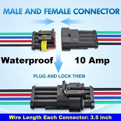 4-Pin Trailer Quick Connect Disconnect Waterproof 16 AWG Gauge Male Female Plugs • $9.99