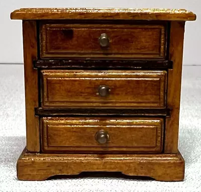 Dollhouse Miniature Vintage Wood Chest Of Drawers Removable Drawers Mid Century • $14.99