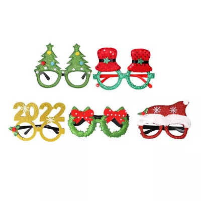  5 Pcs Christmas Glasses Frame Cloth Party Eyeglasses Antlers • £9.99