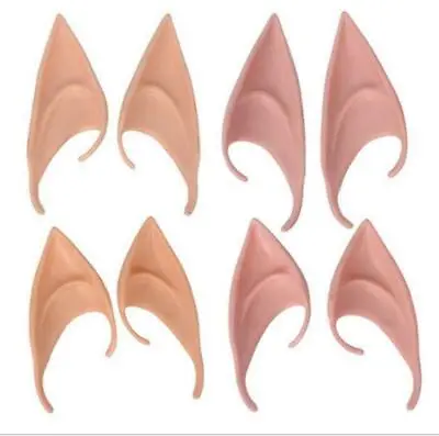 £3.49 • Buy Elf Pointy Ears Pixie Rubber Latex Prosthetic Tips Cos Fairy Adults Children UK