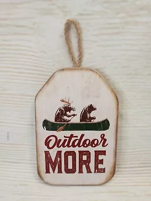 New  Outdoor More  Canoe  Hanging Sign Farmhouse Tier Tray Lake Moose Bear Cabin • $4.99