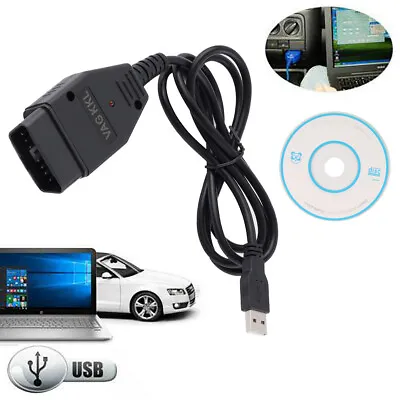 US For VW For Audi VAG-COM VCDS Scanner OBD2 KKL CH340 409.1 Test Line AUB Cable • $10.84