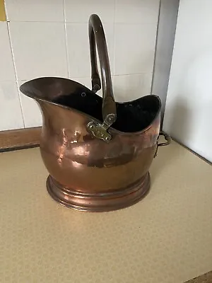 Antique Heavy Copper Coal Scuttle Bucket • £30