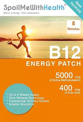 : B12 Patches (Methylcobalamin 5000 Mcg) And Folic Acid (0.4 Mg). 8 Week Supply • £10.22