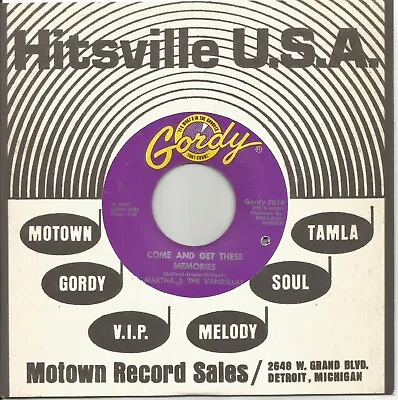 Martha And The Vandellas - Come And Get These Memories - Usa Ex+ Gordy Soul 7  • £15.99